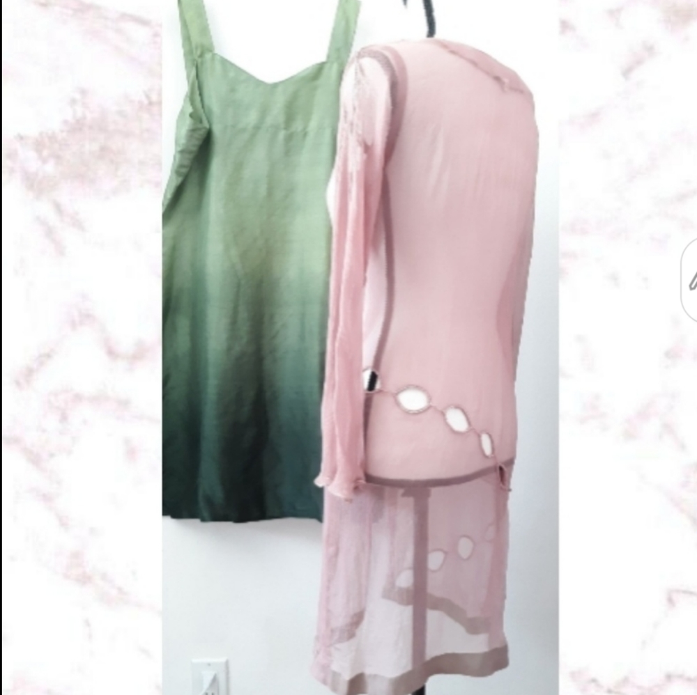 2 Piece Sheer beaded Dress Bundle